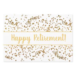 Retirement Colorful Confetti Streamers Gold Custom  Sheets