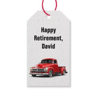 Retirement Retro Red Truck Gift Tags