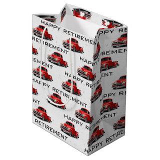 Retirement Retro Red Truck Medium Gift Bag