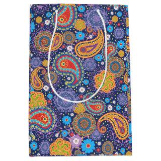 Retro 60s 70s Hippie Paisley Pattern Medium Gift Bag