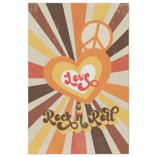 Retro 60s 70s Peace Love Rock n Roll Decoupage Tis Tissue Paper