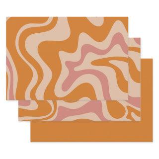 Retro 60s 70s Psychedelic Swirls Orange Pink  Sheets