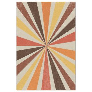 Retro 60s 70s Sunburst Striped Orange Gold Brown   Tissue Paper