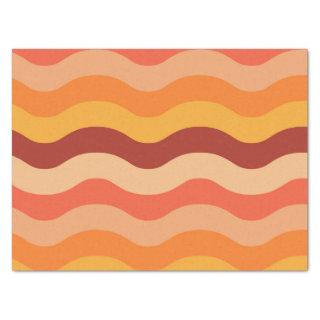 Retro 70s groovy abstract waves orange and yellow  tissue paper