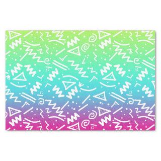 Retro 80's 90's Neon Rainbow Sketched Doodle Tissue Paper