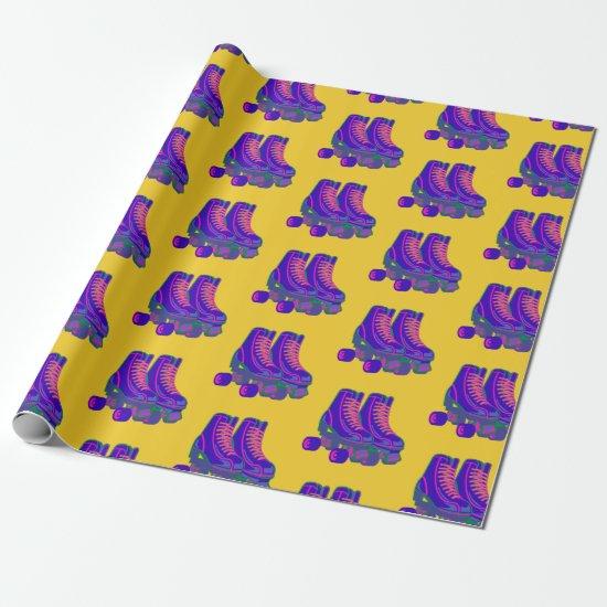 Retro 80s 90s Roller Skates Pattern in Yellow