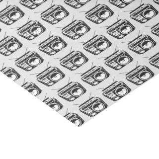 Retro 80s Boombox Grey Pattern  Tissue Paper