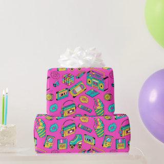 Retro 80s Fun Neon Pink Bright Music Pattern Girly