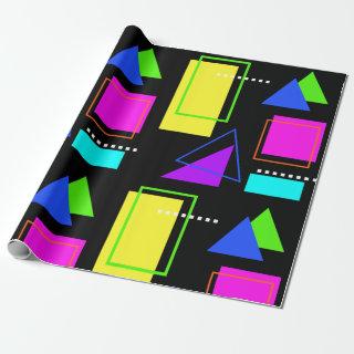 RETRO 80S NEON FLUORO COLOR GEOMETRIC SHAPE PRINT