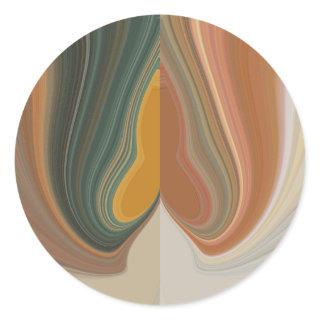 Retro Abstract Art Print Classic Round Sticker