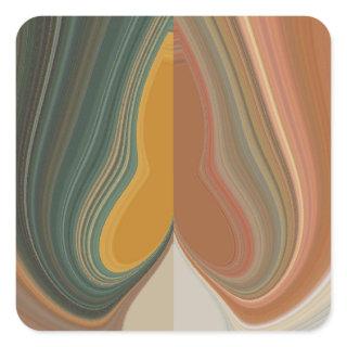 Retro Abstract Art Print Square Sticker