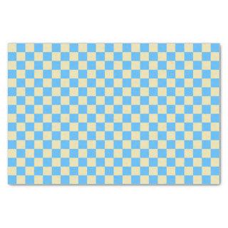 Retro Aesthetic Checkerboard Pattern Blue White  Tissue Paper