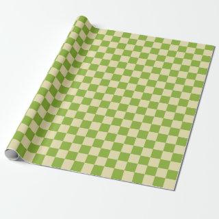 Retro Aesthetic Checkerboard Pattern Green White