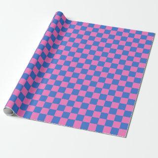 Retro Aesthetic Checkerboard Pattern Pink and Blue
