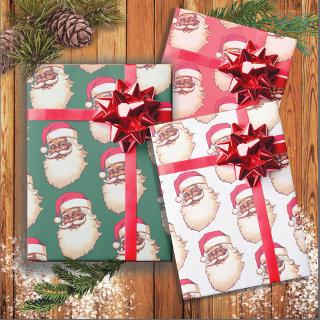 Retro African American Black Santa face Christmas  Sheets