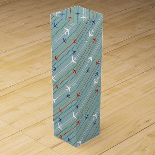 Retro Airplane Pattern Wine Box