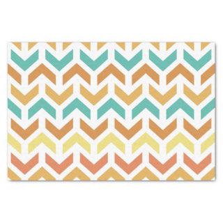 Retro Arrows Chevron Orange Teal Gold Tissue Paper