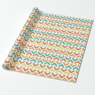 Retro Arrows Chevron Orange Teal Gold