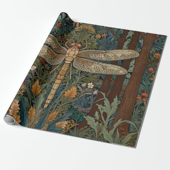 Retro art nouveau dragonfly boho chic