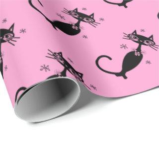 Retro Atomic Black Cat Personalized