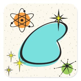 Retro Atomic Boomerang and Starbursts Sticker