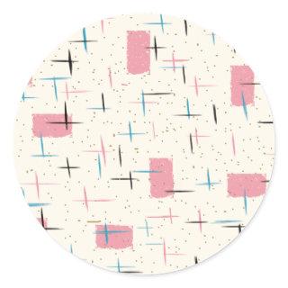 Retro Atomic Pink Pattern Stickers