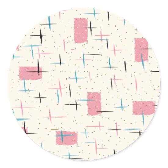 Retro Atomic Pink Pattern Stickers