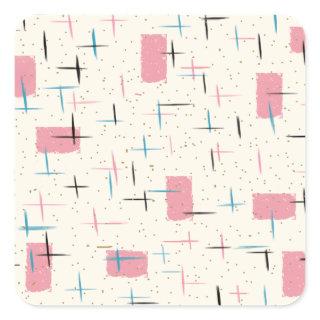 Retro Atomic Pink Pattern Stickers