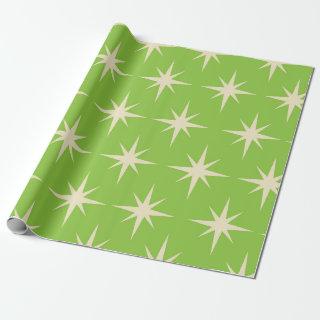 Retro Atomic stars pattern on lime green