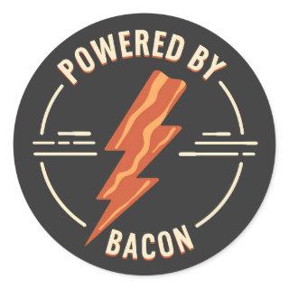 Retro Bacon Lover Funny Food Design with Lightning Classic Round Sticker