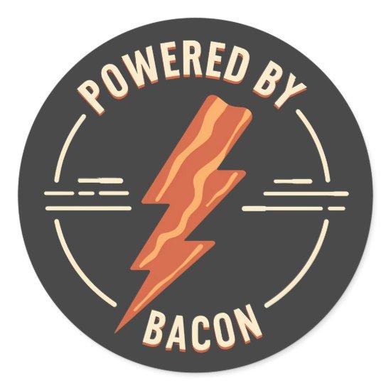 Retro Bacon Lover Funny Food Design with Lightning Classic Round Sticker