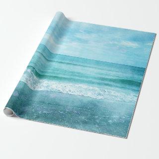 Retro Beach - Coastal Ocean Teal Blue Watercolor