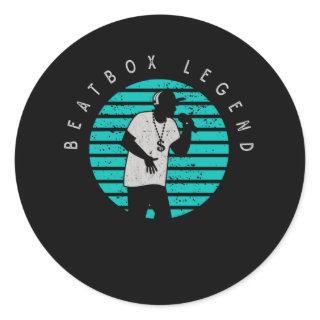 Retro Beatbox Musician Rap and Hip Hop Music Classic Round Sticker