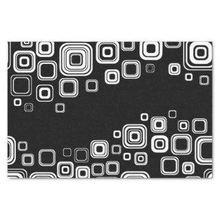 Retro black and white squares tissue paper