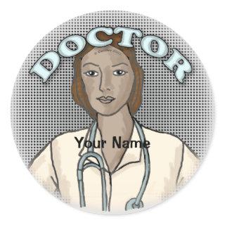 Retro Black female Doctor   sticker