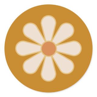 Retro Boho Vintage Daisy Classic Round Sticker