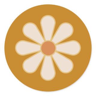 Retro Boho Vintage Daisy Classic Round Sticker