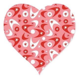 Retro Boomerangs Heart Sticker