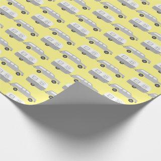 Retro Camper Motorhome Trailer Grey Yellow