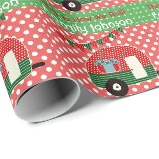 Retro Camping Party Supplies Custom Red Green Dots