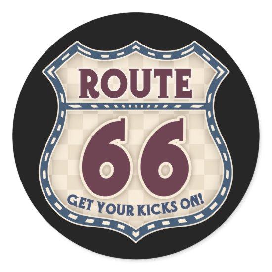 Retro Checker 66 Classic Round Sticker