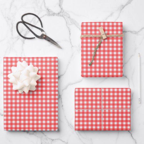 Retro Cherry Red Gingham Plaid Pattern  Sheets