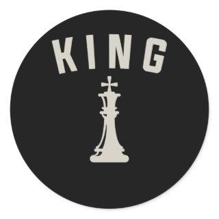 Retro Chess King Vintage Chess Lover Classic Round Sticker