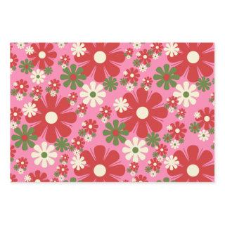 Retro Christmas Flowers 60s 70s Floral on Pink  Sheets