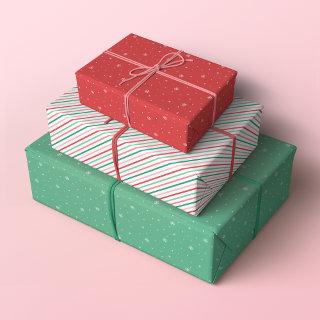 Retro Christmas Patterns in Red, Pink and Green  Sheets