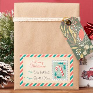 Retro Christmas Postage Stamps Labels - Candy
