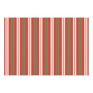 Retro Christmas Stripes in Olive Green, Red, Cream  Sheets