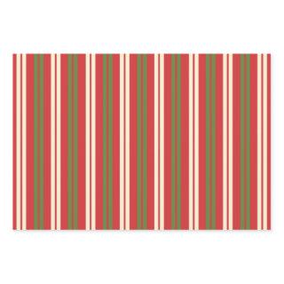 Retro Christmas Stripes in Olive Green, Red, Cream  Sheets