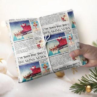 Retro Christmas  Newspaper Wrap