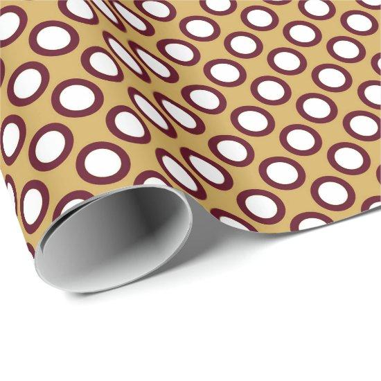 Retro circled dots, caramel, cream and chocolate